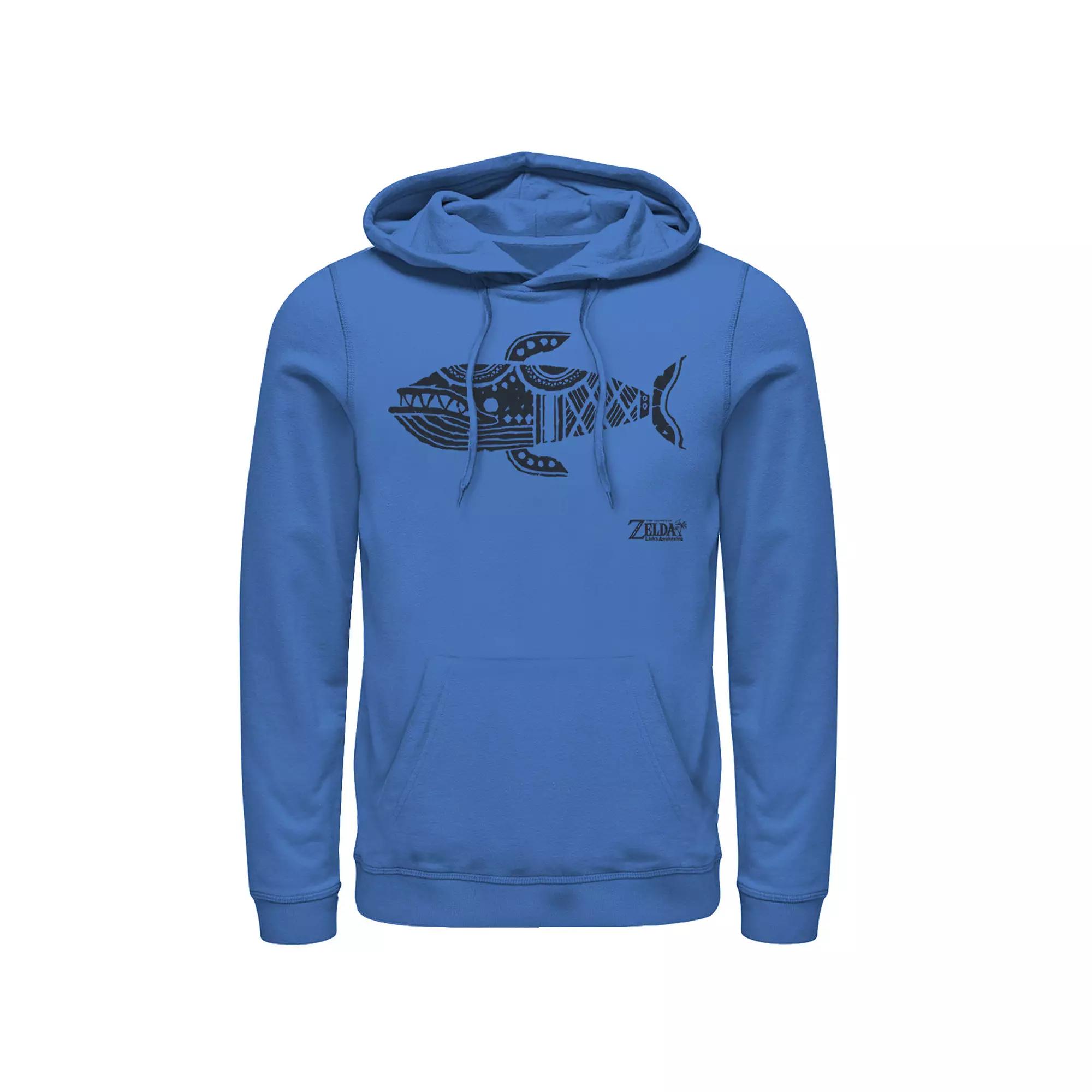 Men's Nintendo Legend Of Zelda Links Awakening Whale Glyph Portrait Logo Graphic Hoodie,  Product Image