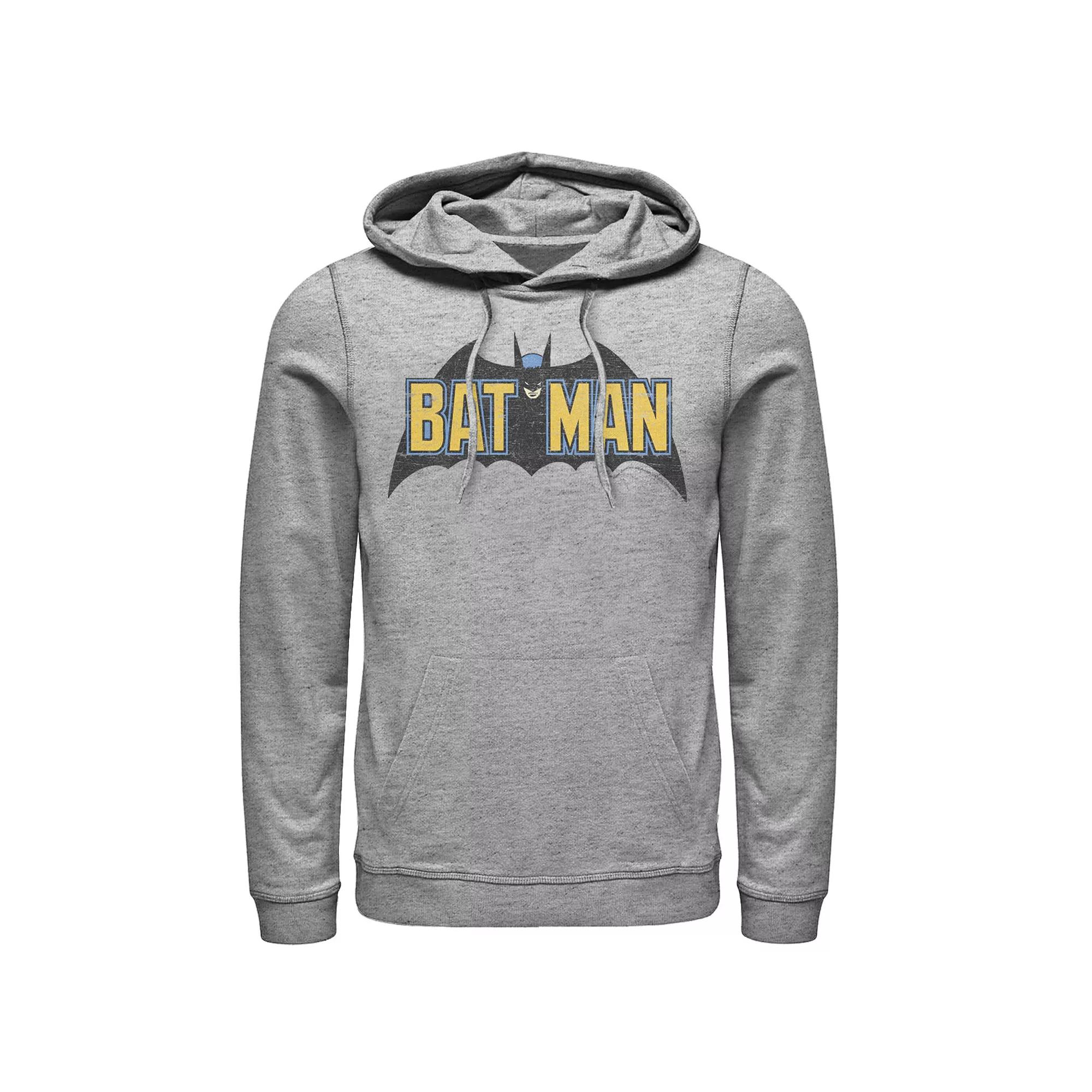 Men's DC Comics Batman Distressed Vintage Text Logo Hoodie,  Product Image