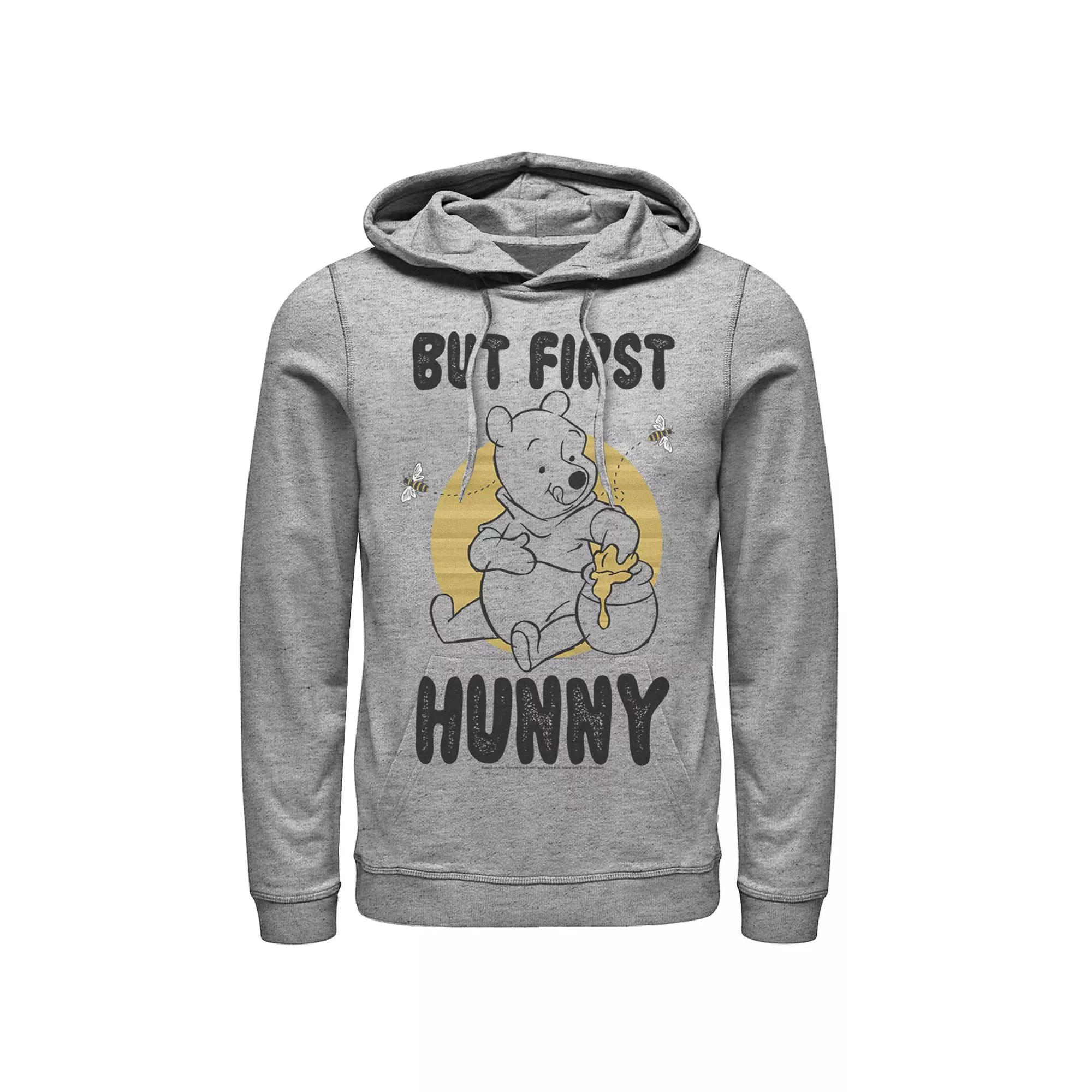 Disney's Winnie The Pooh But First Hunny, Honey Men's Hoodie, Size: Large, Athletic Grey Product Image