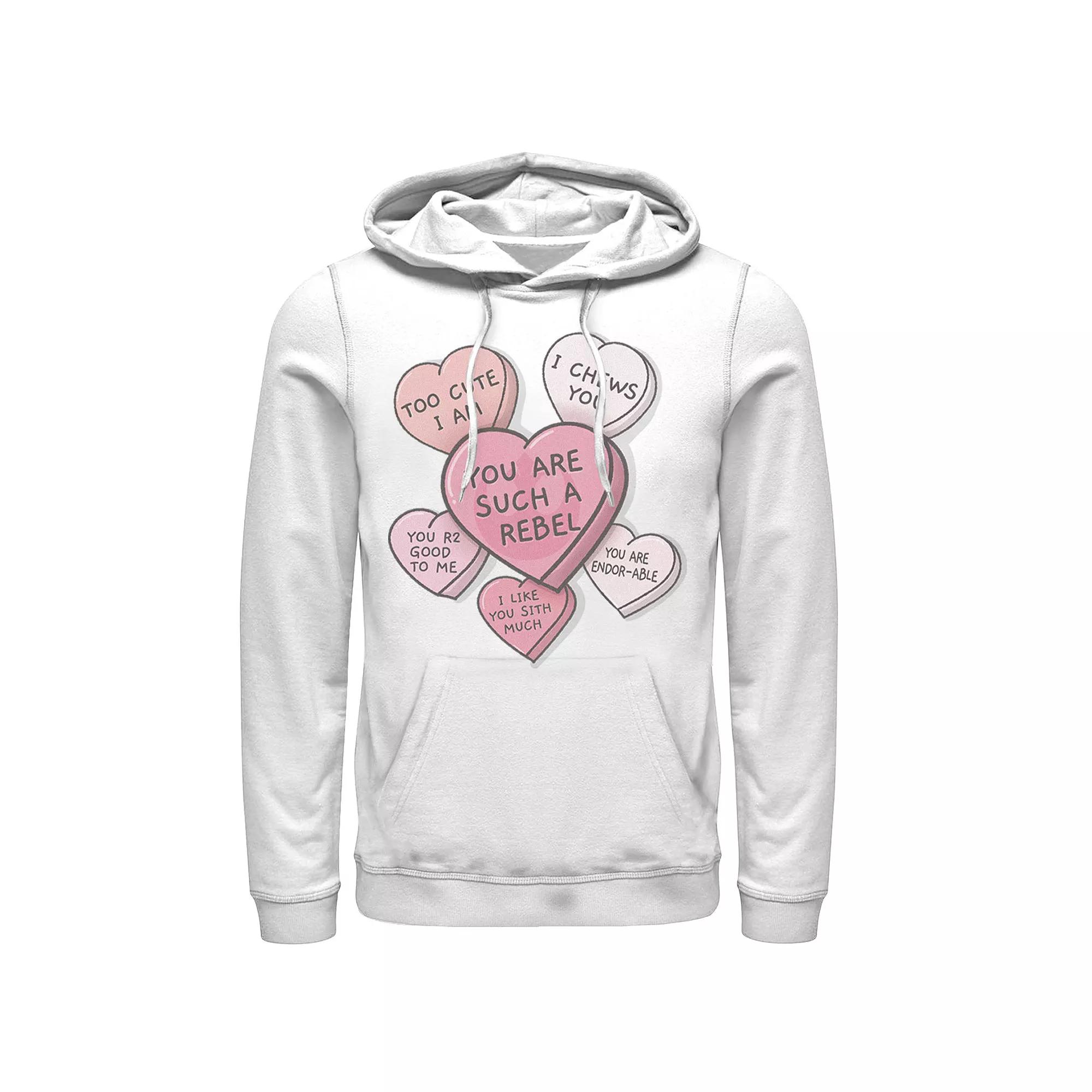 Men's Star Wars Valentine's Day Candy Heart Quotes Hoodie,  Product Image