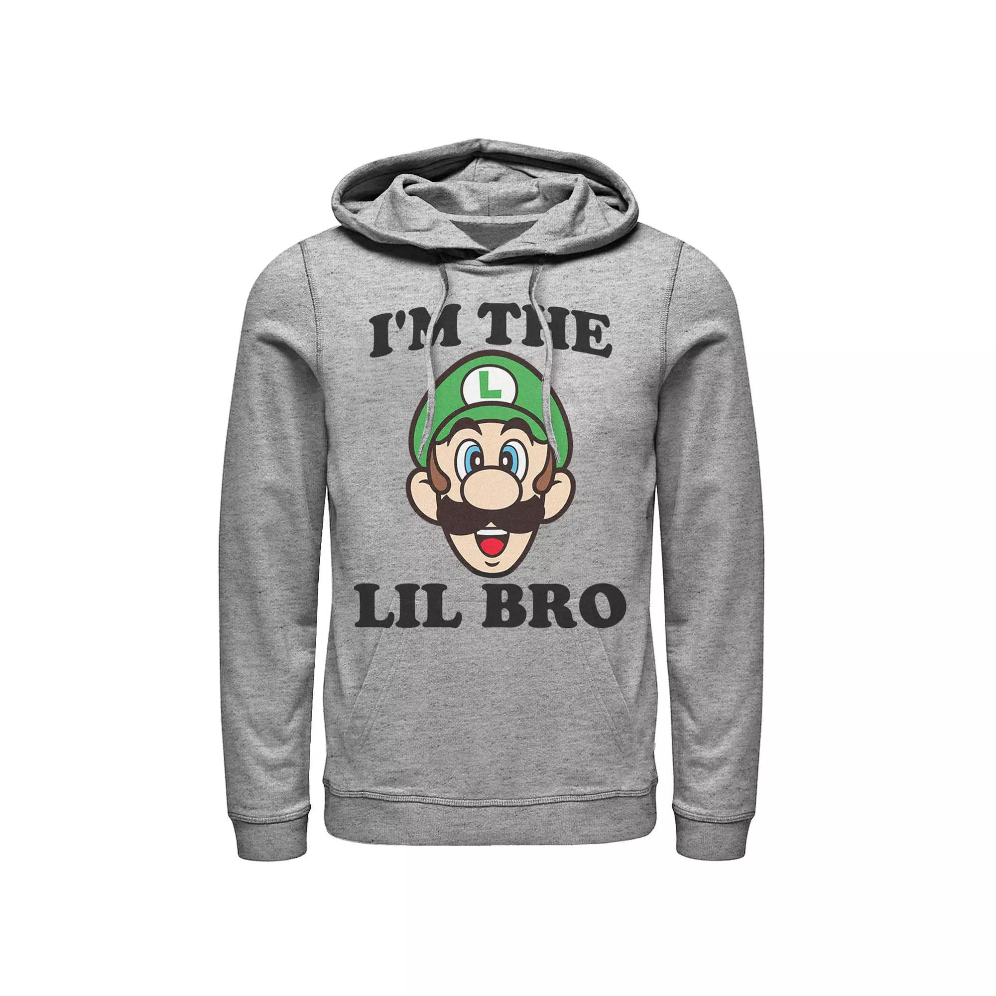 Men's Nintendo Super Mario Luigi Lil Bro Hoodie,  Product Image