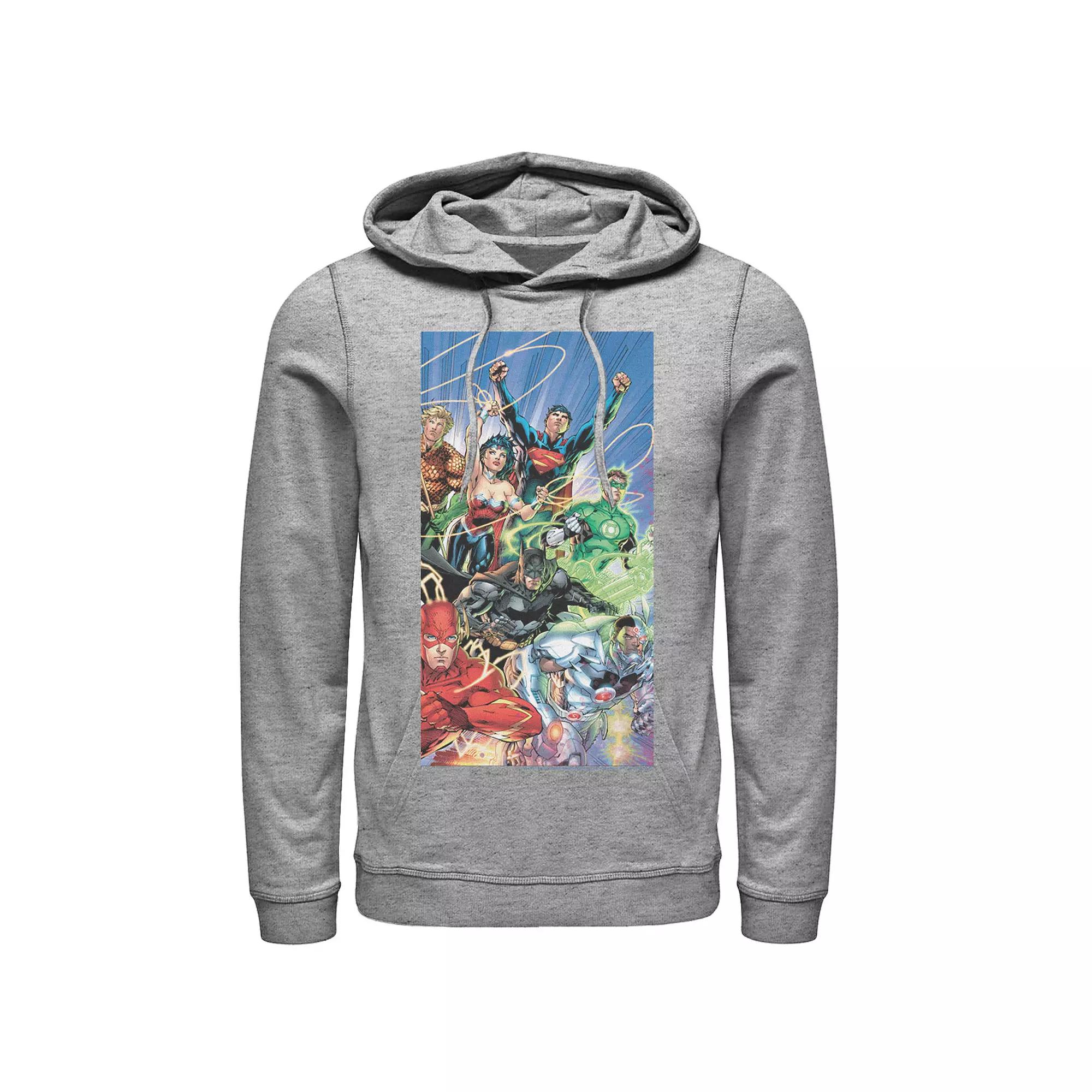 Men's Justice League Fandom Collage Poster Hoodie,  Product Image