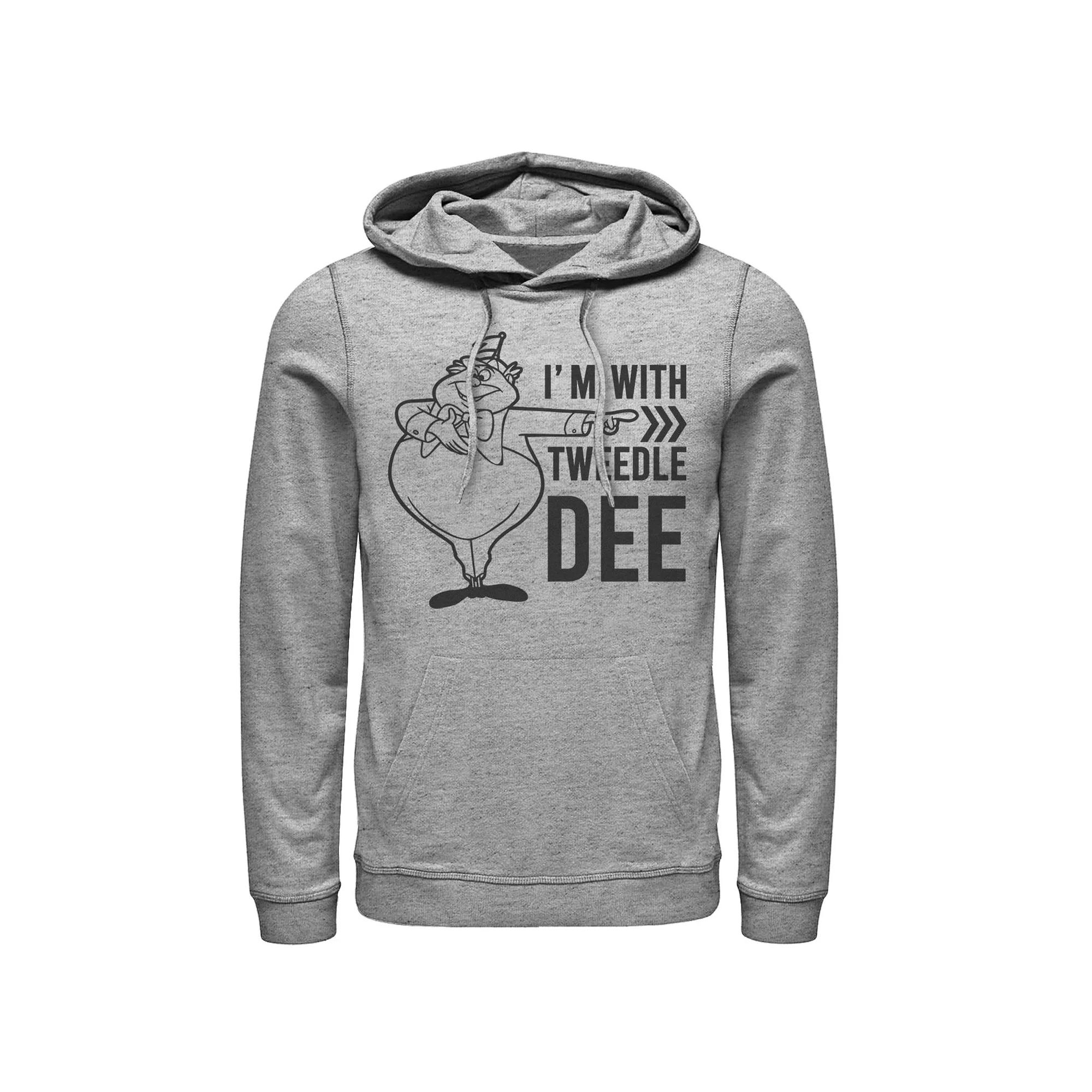 Disney's Alice In Wonderland I'm With Tweedledee Men's Hoodie, Size: Large, Athletic Grey Product Image