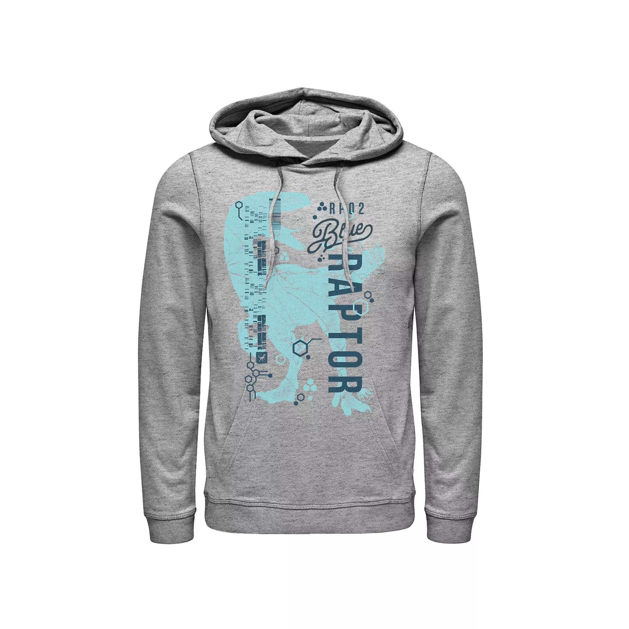 Men's Jurassic World Two Blue Raptor DNA Code Silhouette Hoodie,  Product Image