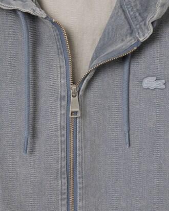 Washed Effect Denim Hooded Jacket Product Image