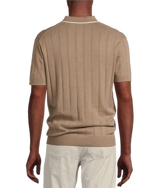 Cremieux Blue Label Cape Town Collection Solid Ribbed Short Sleeve Polo Sweater Product Image