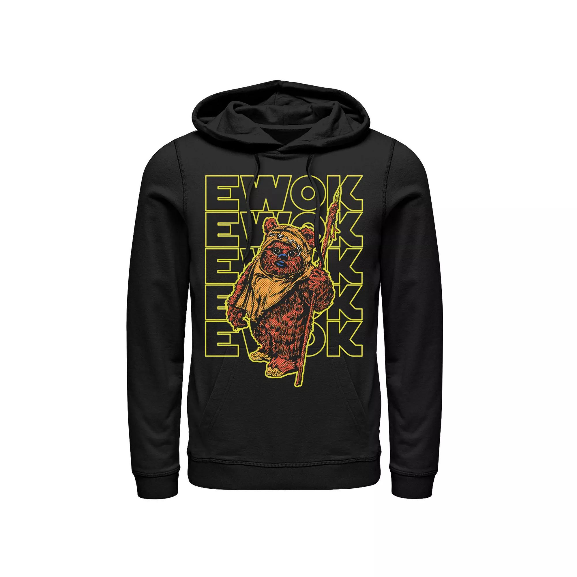 Men's Star Wars Ewok Word Stack Portrait Hoodie, Size: Small, Black Product Image