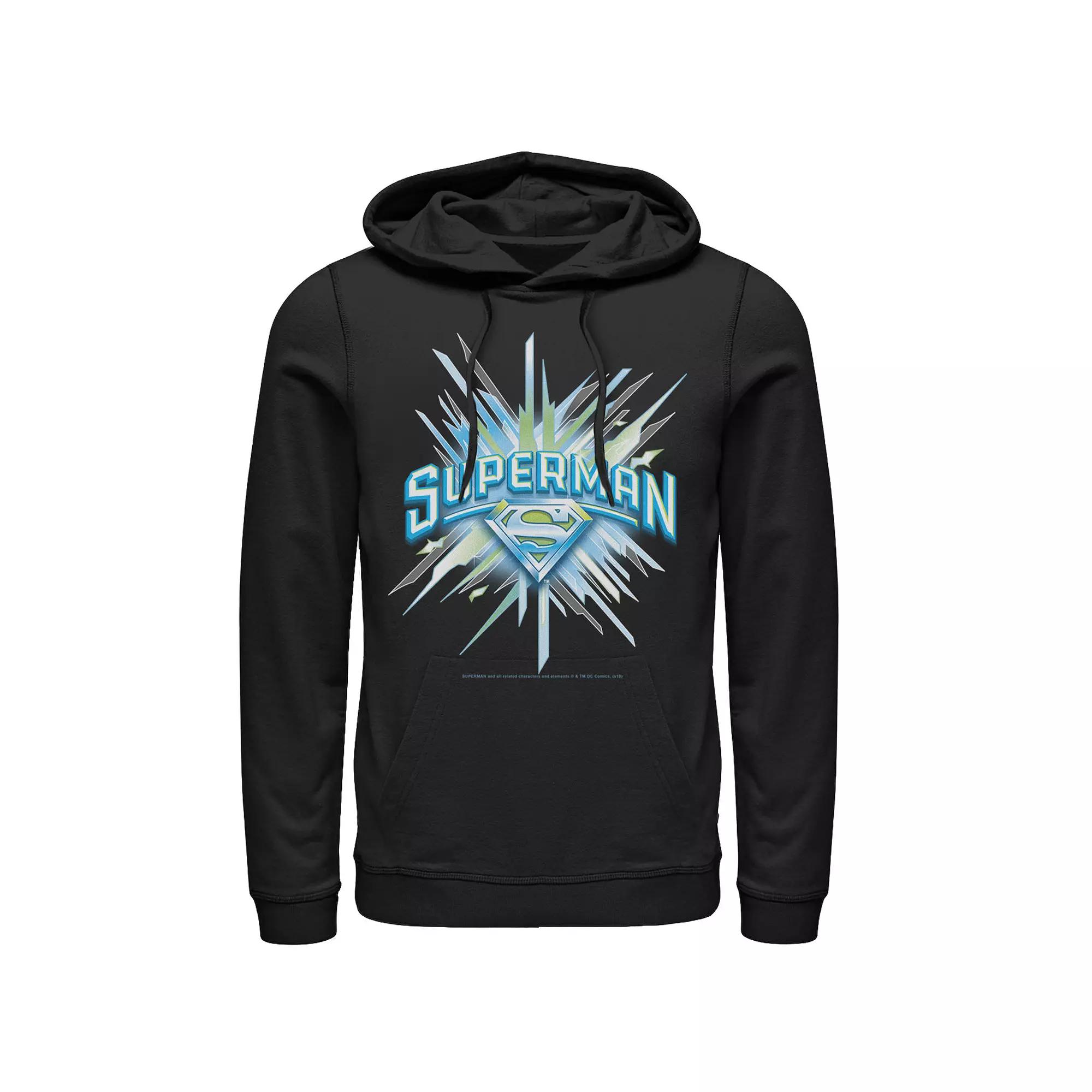 Men's DC Comics Superman Crystal Chest Text Logo Hoodie,  Product Image