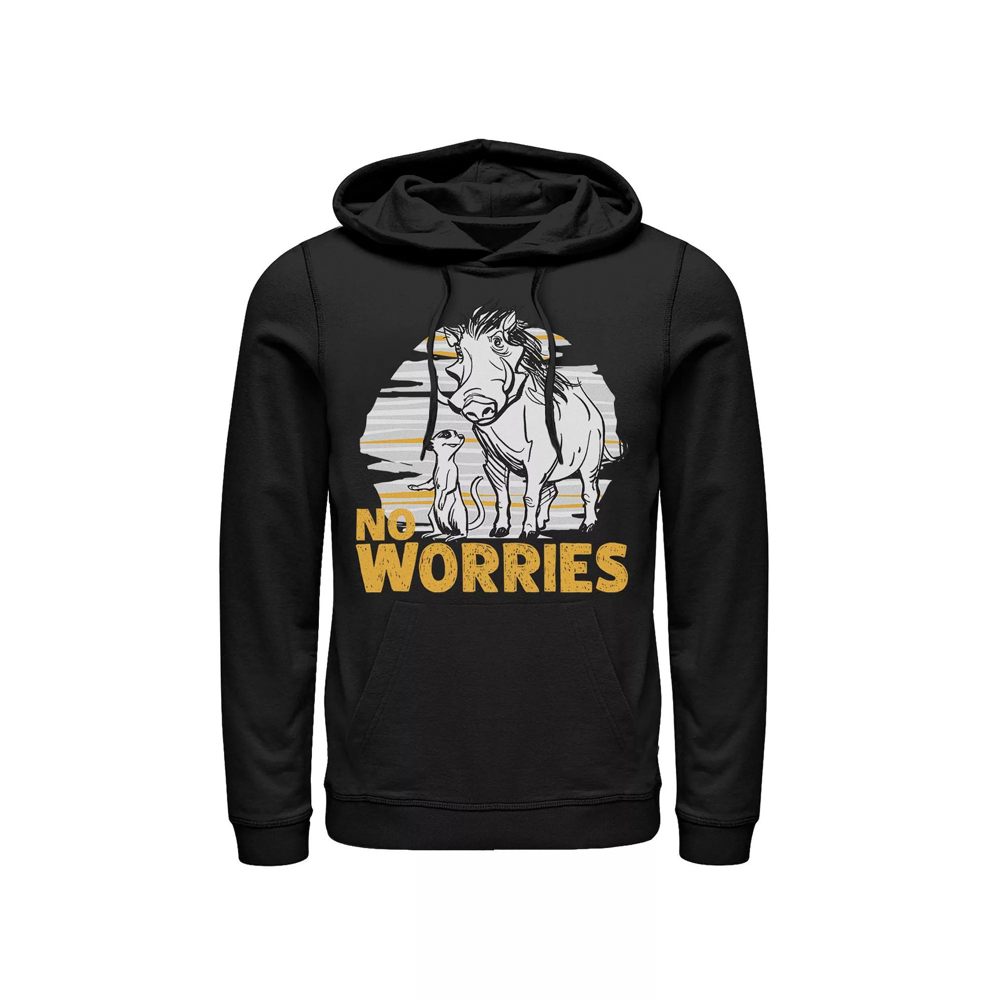 Disney's The Lion King Live Action Timon Pumbaa No Worries Men's Pullover Hoodie,  Product Image