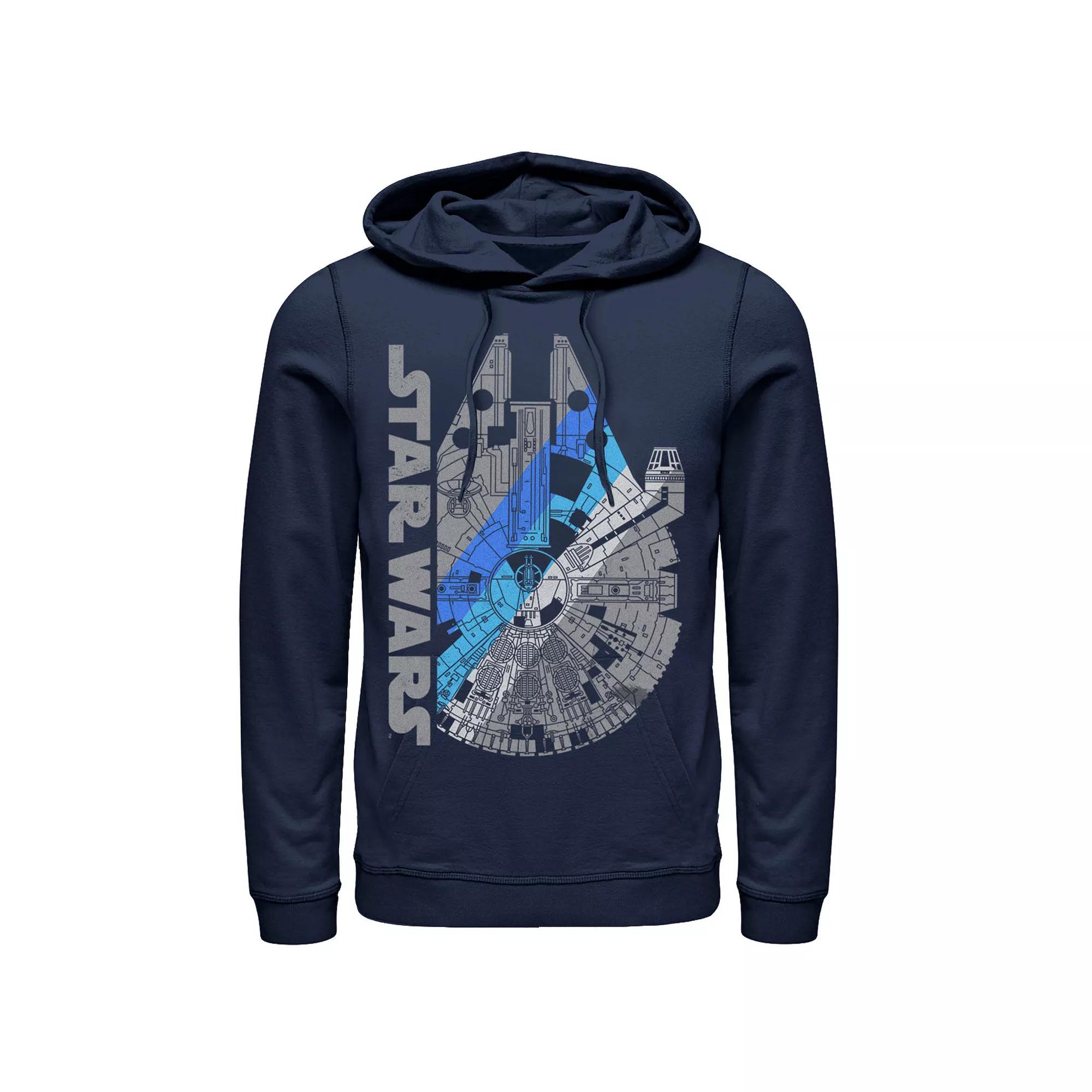 Men's Star Wars A New Hope Millennium Falcon Stripes Graphic Hoodie,  Product Image