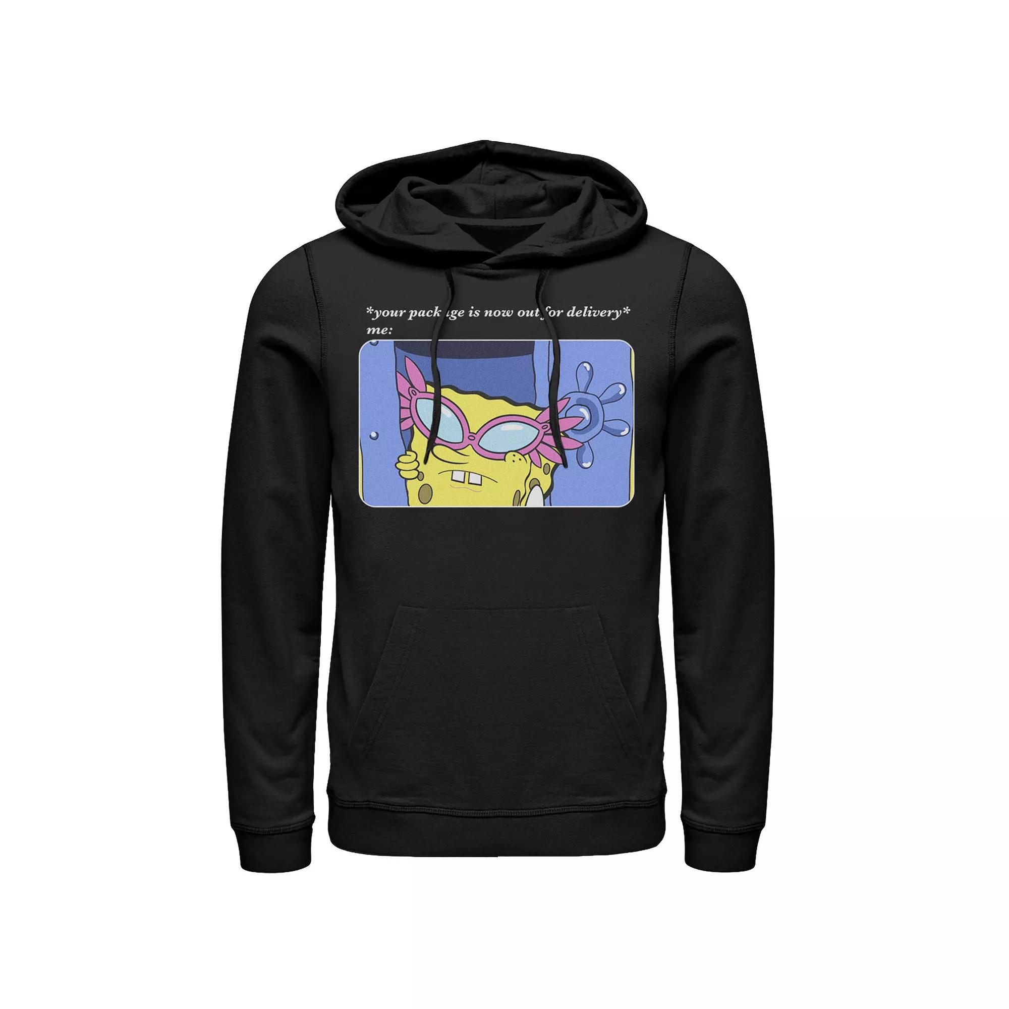 Men's Nickelodeon SpongeBob SquarePants Package Out For Delivery Meme Hoodie, Size: XL, Black Product Image