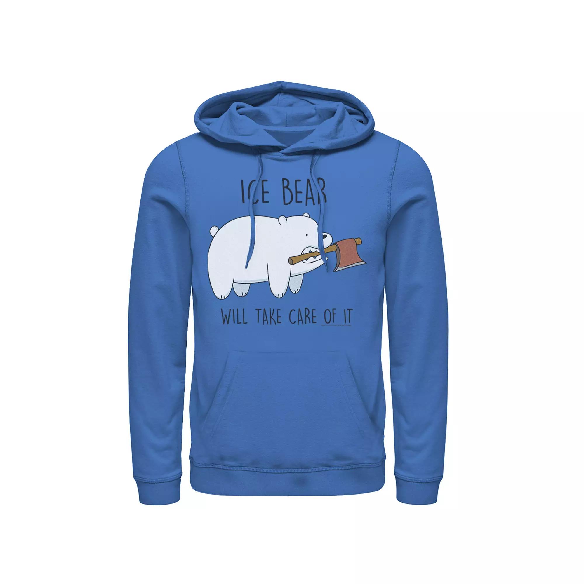 Men's Cartoon Network Bare Bears Ice Bear Take Care Of It Axe Hoodie,  Product Image