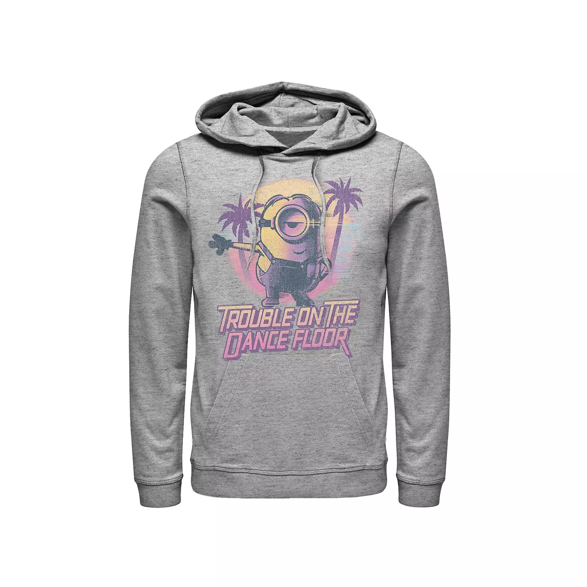 Men's Despicable Me Minions Tropical Dance Trouble Pullover Hoodie, Size: Small, Athletic Grey Product Image
