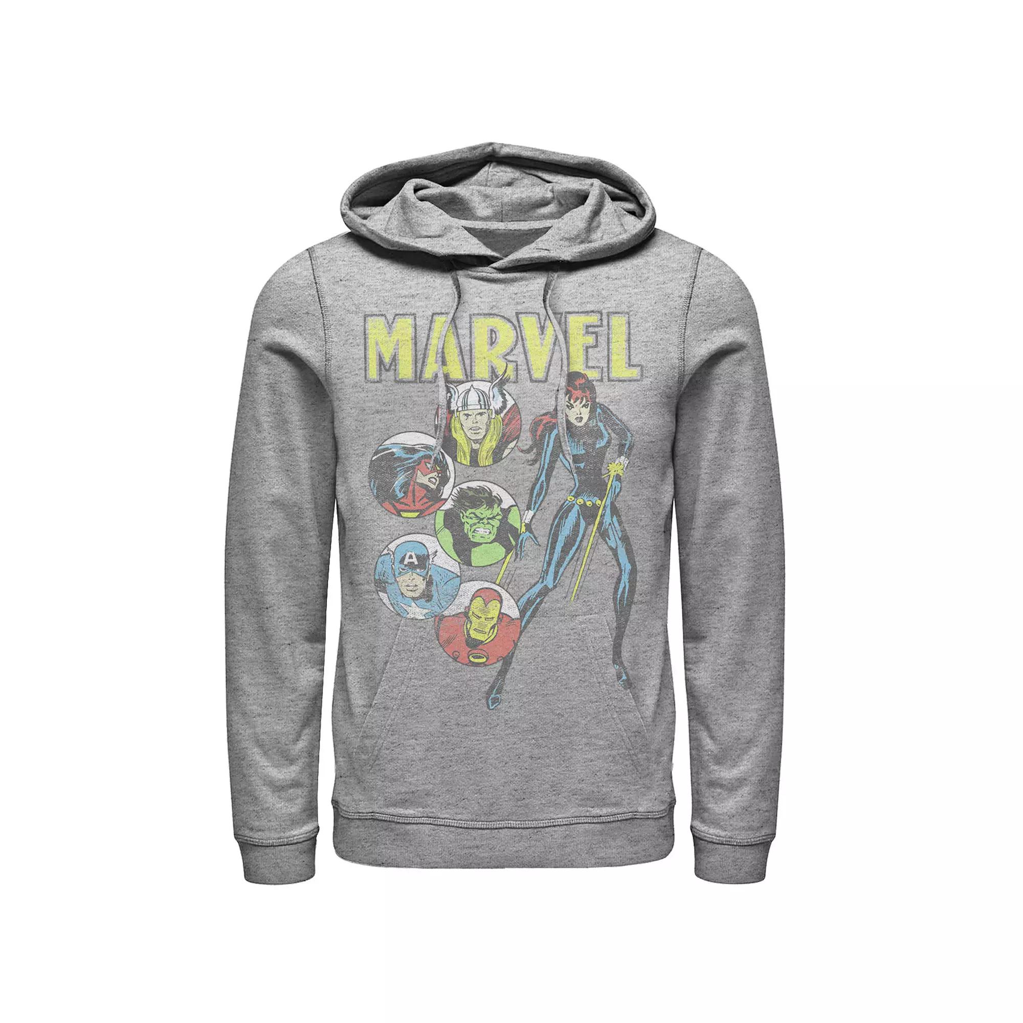 Men's Marvel Retro Avengers Vintage Comic Lineup Hoodie,  Product Image