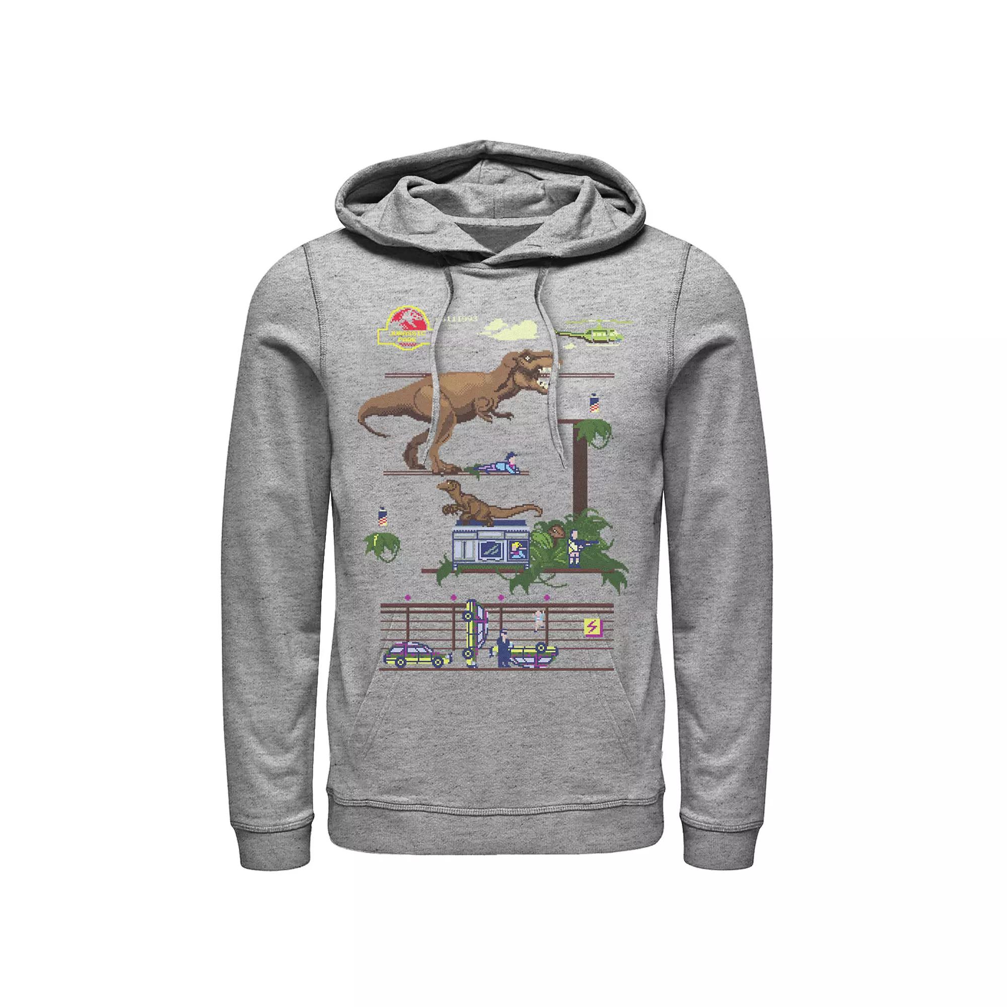 Men's Jurassic Park Digital Video Game Scene Graphic Pullover Hoodie,  Product Image