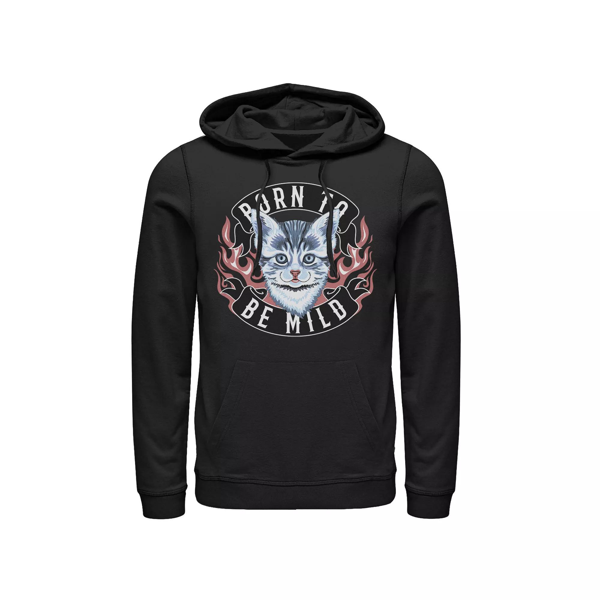Men's Born To Be Mild Kitten Flame Portrait Hoodie,  Product Image