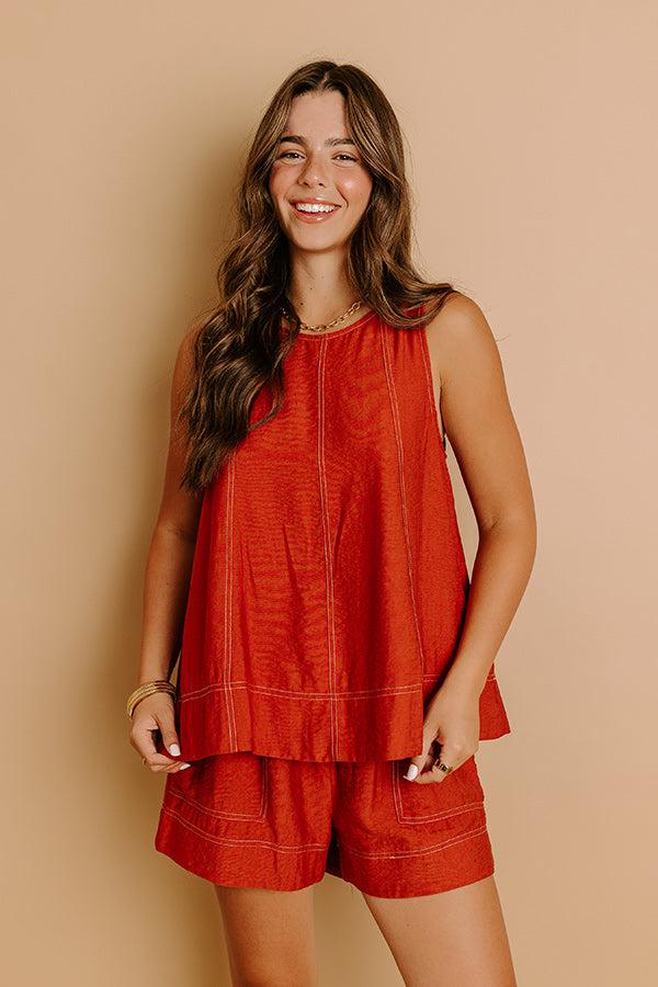 Soho Sunset A-Line Top in Rust Product Image