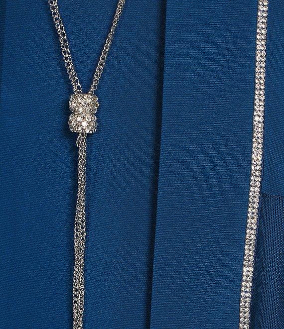 R & M Richards ITY Mesh 3/4 Sleeve Crew Neck Straight Leg 2-Piece Pant Set Product Image