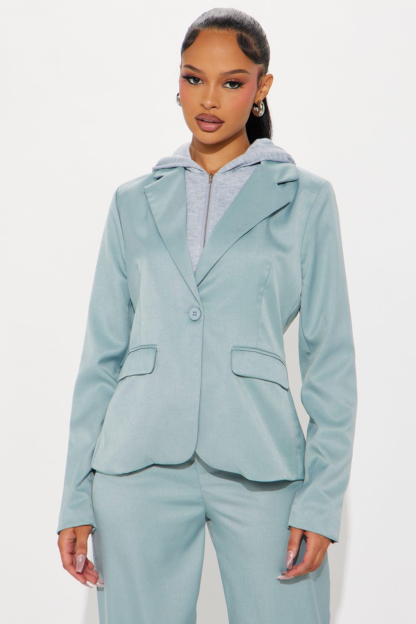 LA Vibe Blazer Pant Set - Sage/combo Product Image