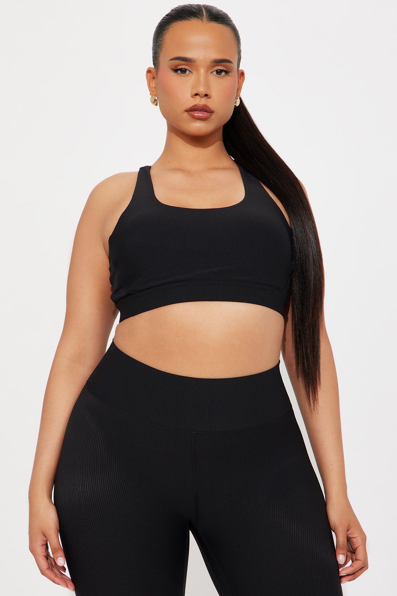 Pace It Ribbed Active Set - Black Product Image