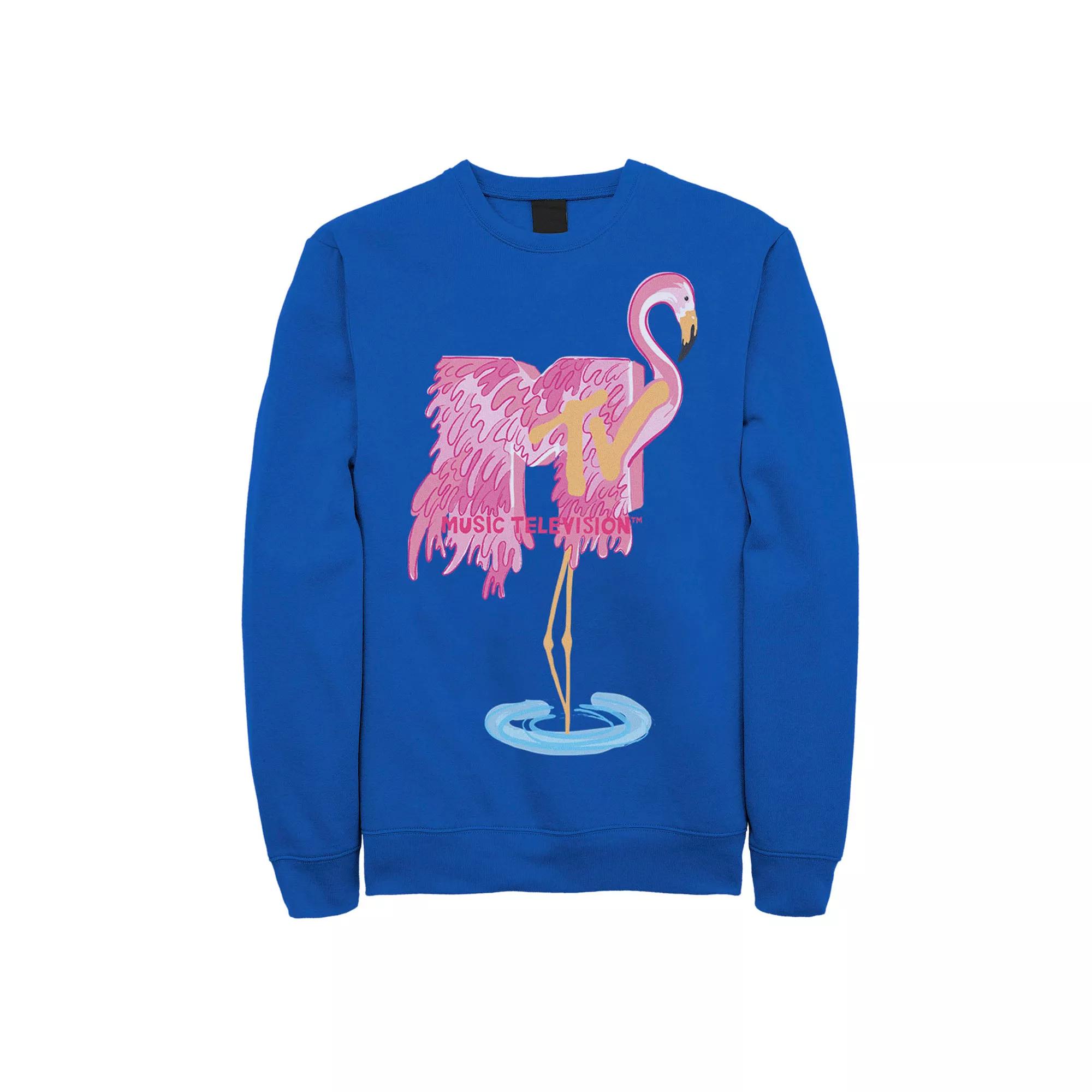 Men's MTV Logo Fresh Flamingo Sweatshirt, Size: XXL, Royal Product Image