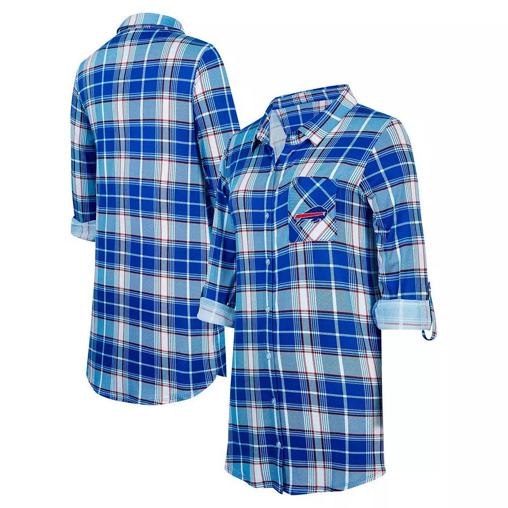 Women's Concepts Sport Royal Buffalo Bills Ashford Plaid Knit Nightshirt,  Product Image