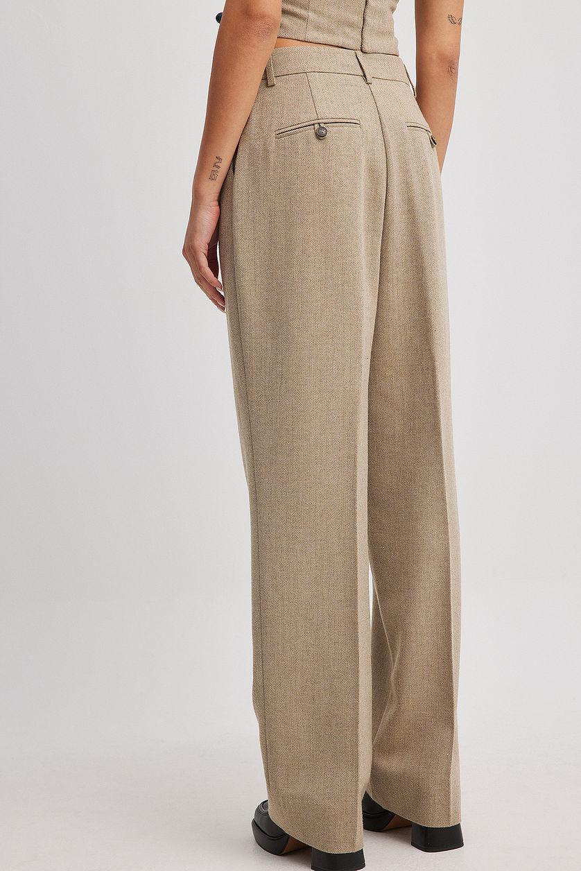 Wool Blend Herringbone Suit Pants Product Image