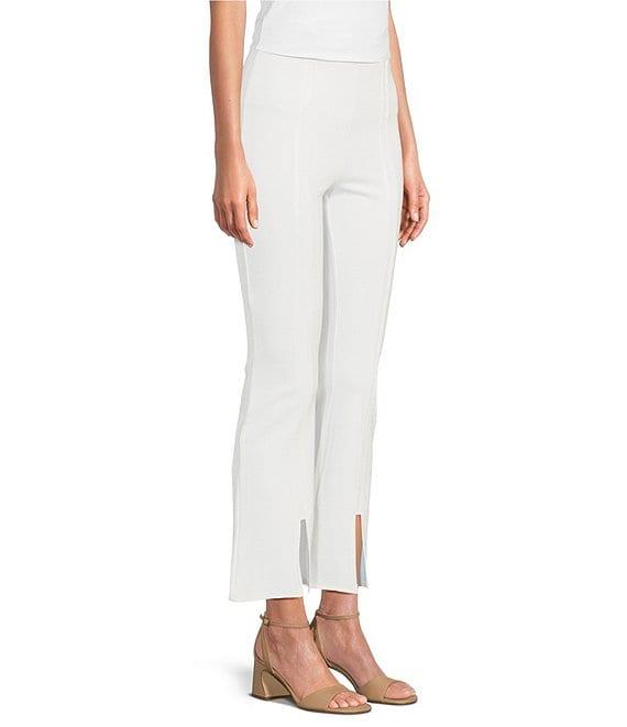 Slim Factor by Investments Ponte Knit No Waist Kick Flare Leg Pants Product Image