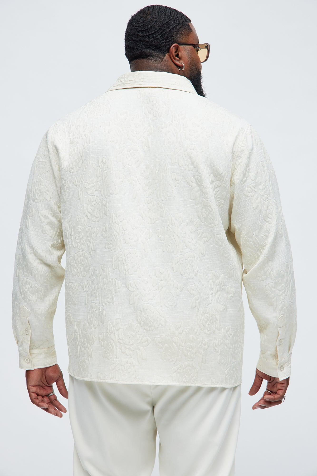 Bartlett Jacquard Long Sleeve Shirt - White Product Image