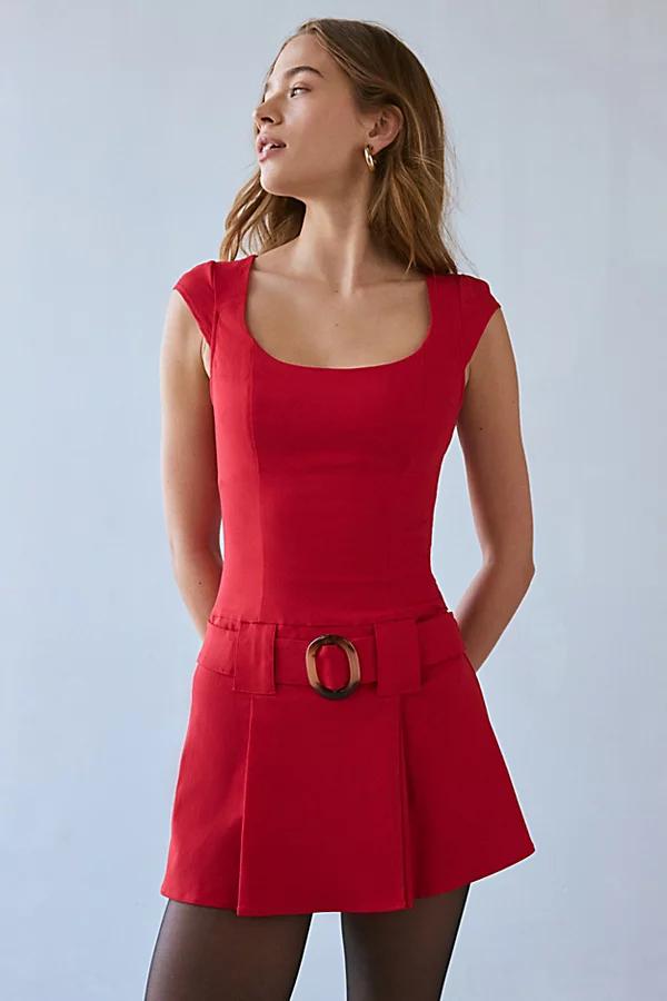 Kimchi Blue Tate Belted Drop Waist Mini Dress Womens at Urban Outfitters Product Image