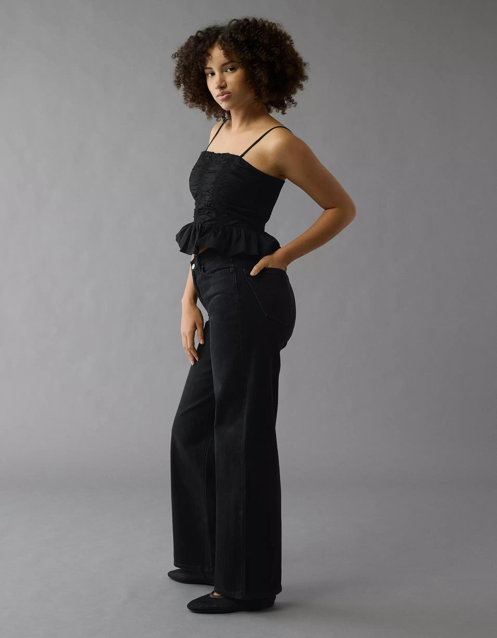 AE Strigid Curvy Super High-Waisted Baggy Straight Jean Product Image