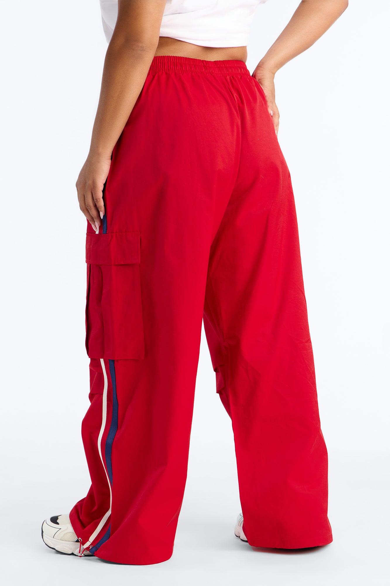 What She Said Windbreaker Track Pant - Red Female Product Image
