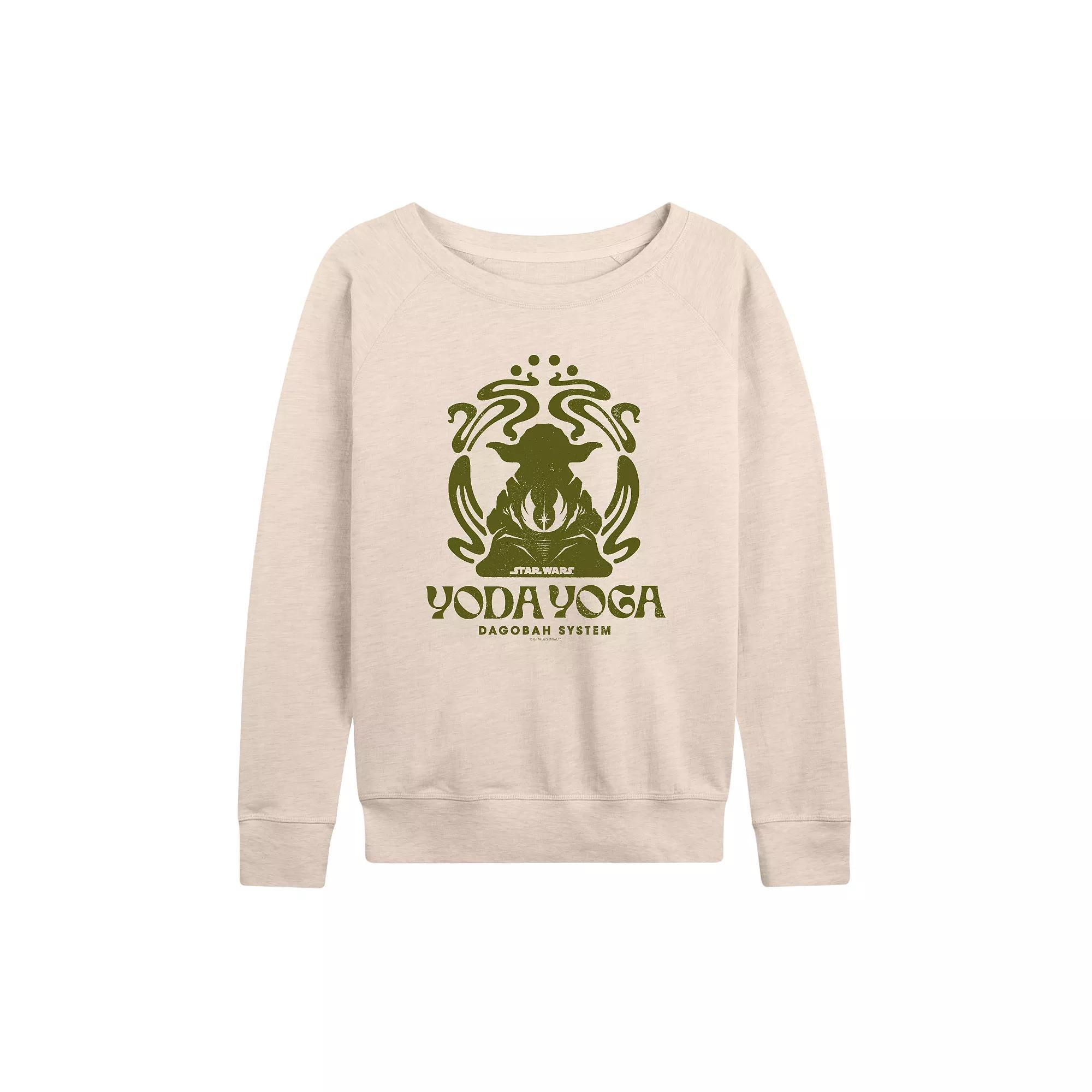 Women's Star Wars Yoda Yoga French Terry Long Sleeve Tee,  Product Image