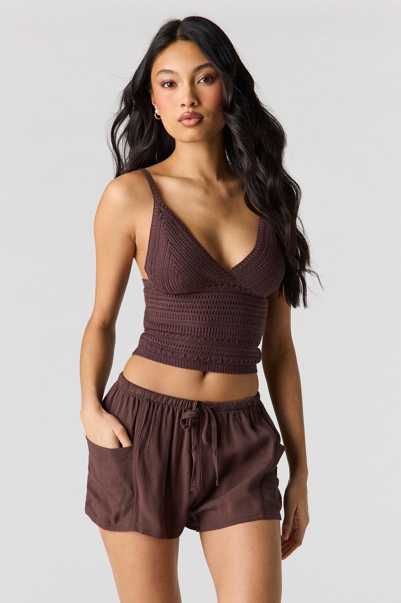 Textured Drawstring Short Female Product Image