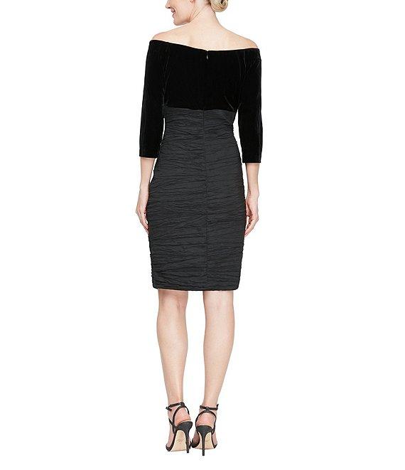 Alex Evenings Off-The-Shoulder Long Sleeve Empire Waist Sheath Dress Product Image