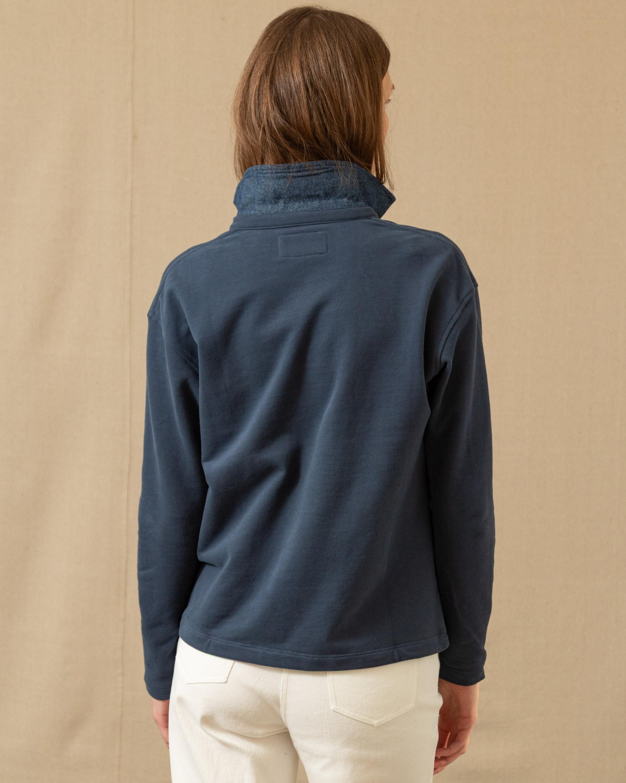 Inlet Pullover in Navy Loopback Terry Product Image