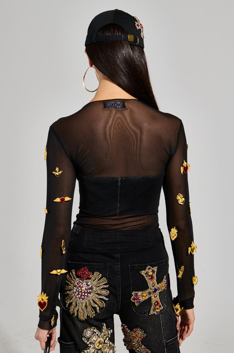 GILDED MESH TOP Product Image