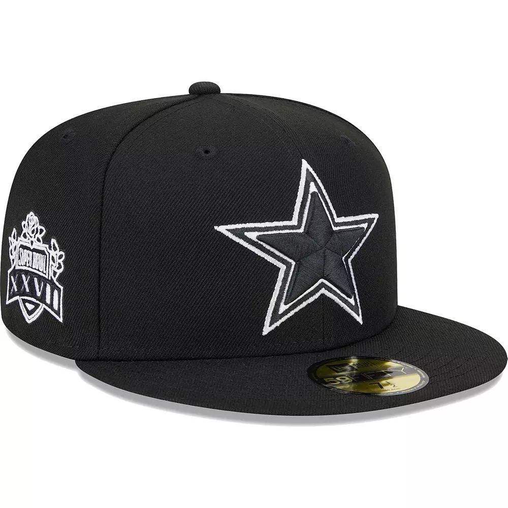 Men's New Era Black Dallas Cowboys Main Patch 59FIFTY Fitted Hat,  Product Image