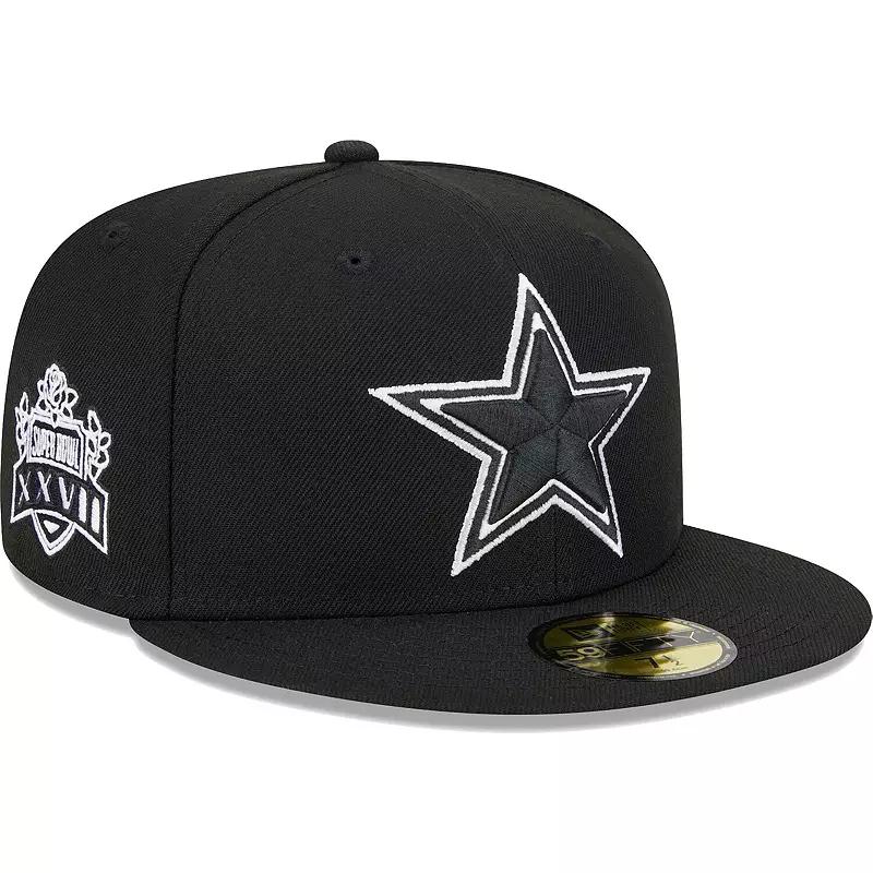 Men's New Era Black Dallas Cowboys Main Patch 59FIFTY Fitted Hat,  Product Image