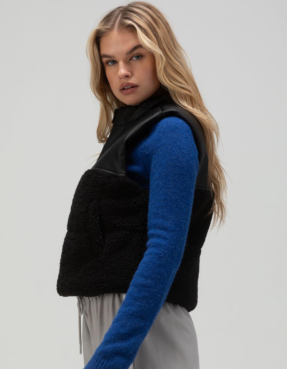 RSQ Womens Faux Leather Sherpa Vest Product Image