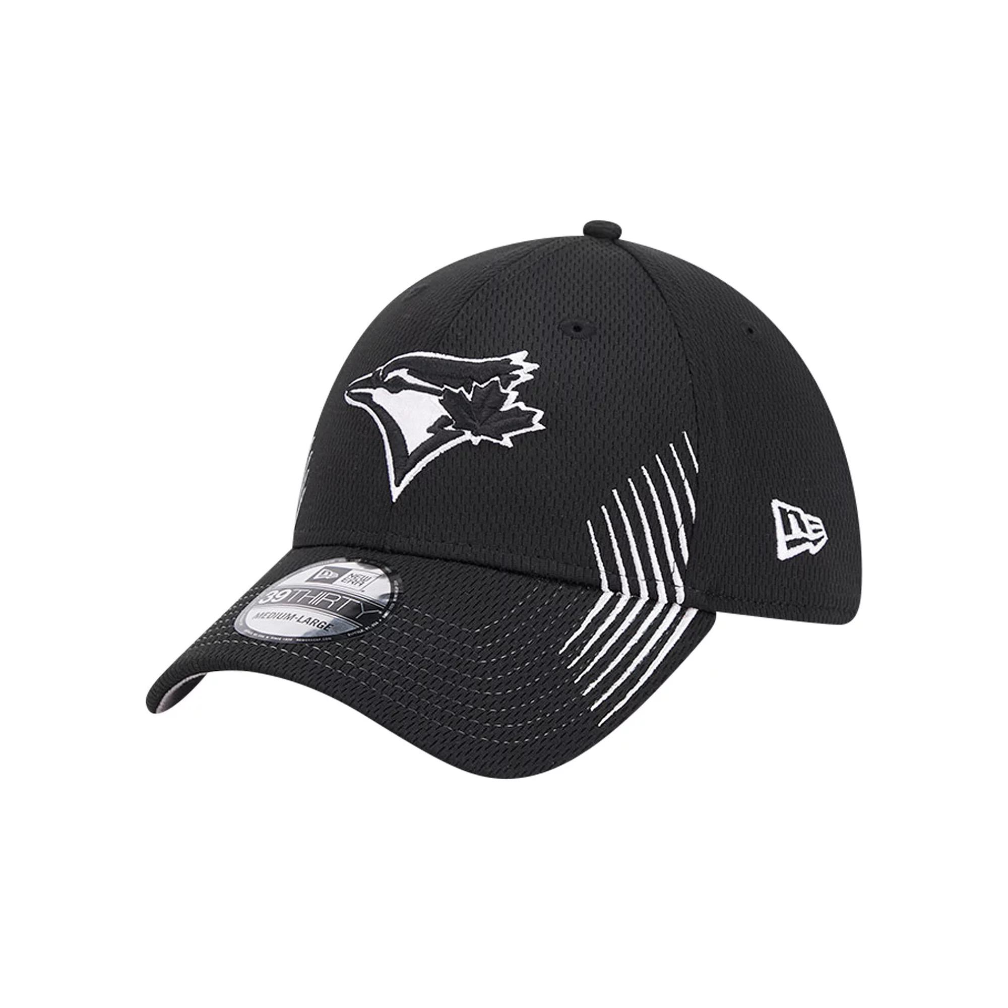 Men's New Era Black Toronto Blue Jays Active Dash Mark 39THIRTY Flex Hat, Size: Medium/Large, Jay Black Product Image