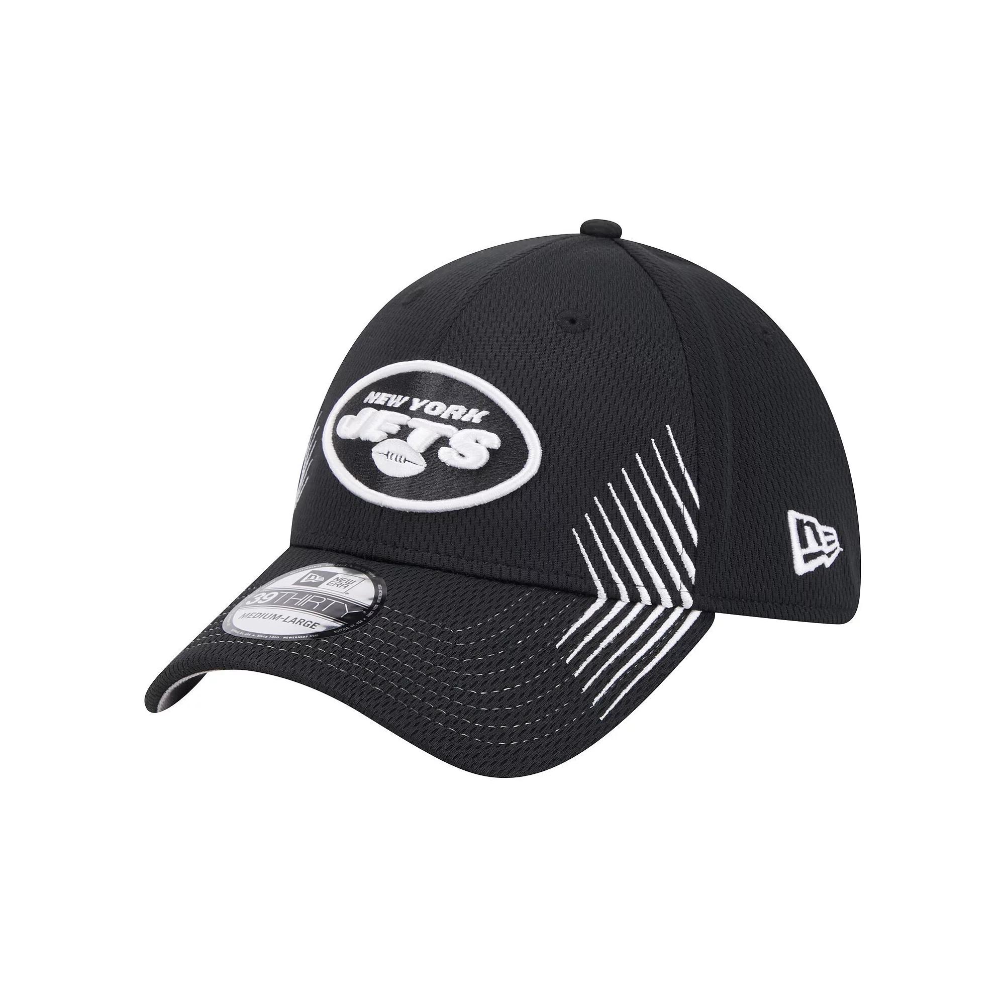 Men's New Era Black New York Jets Active 39THIRTY Flex Hat, Size: Small/Medium Product Image