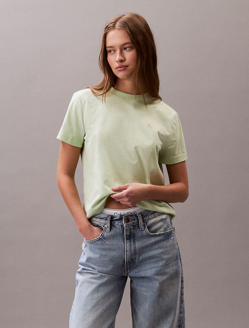 Calvin Klein Womens Archive Logo T-Shirt - Green Product Image