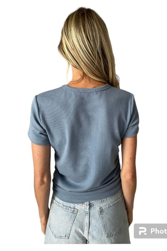 Maddy Ribbed Ruched Top Product Image