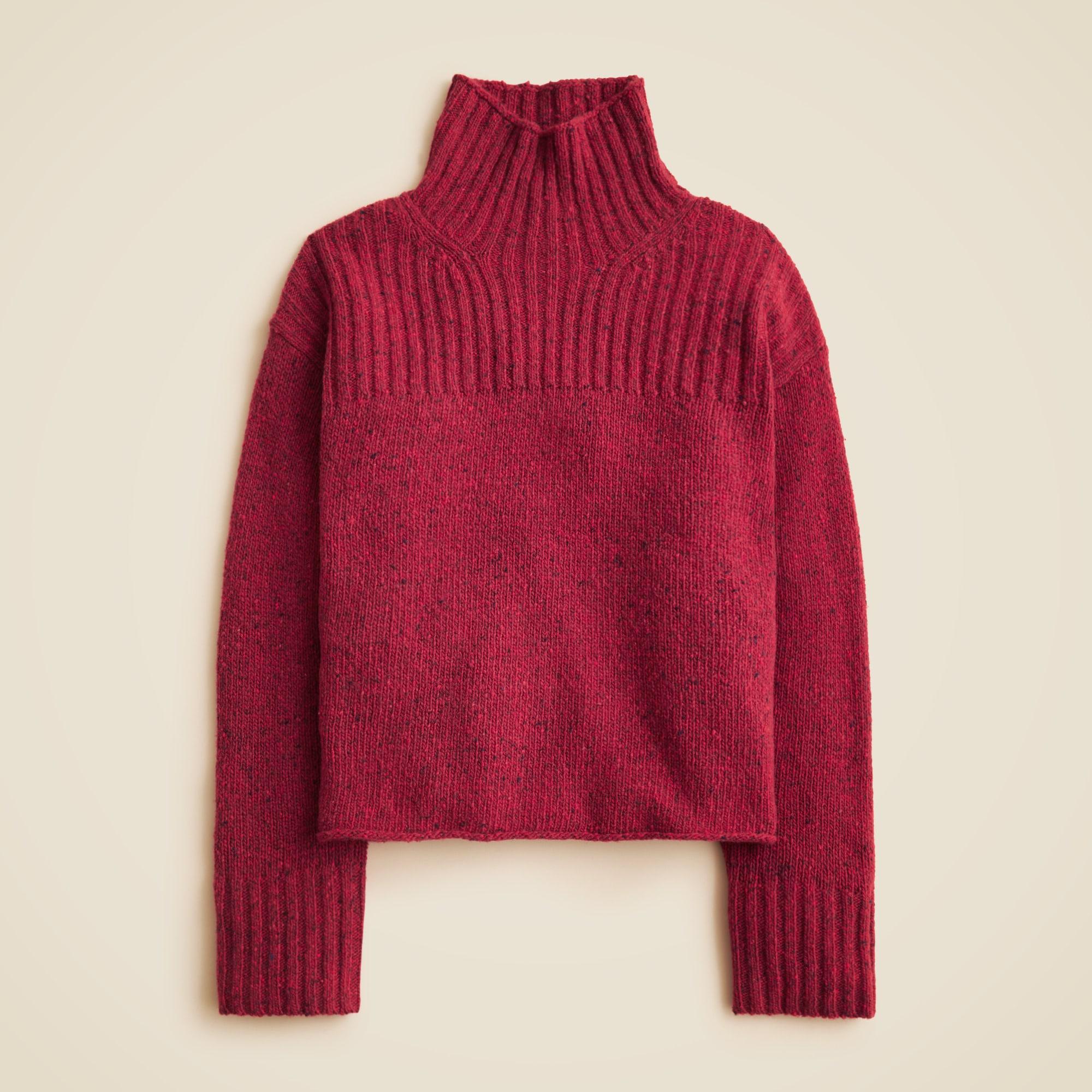 Ribbed turtleneck sweater in donegal wool blend Product Image