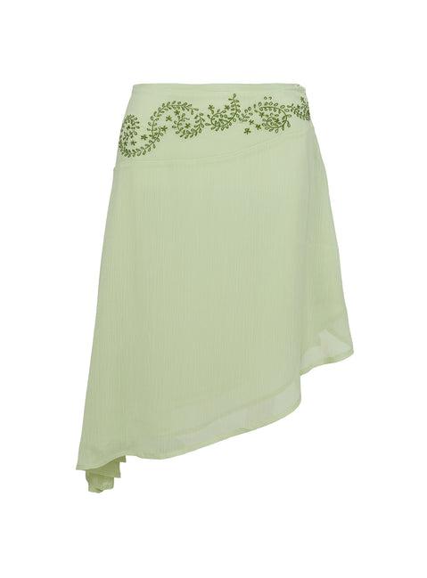 Pappilion Asymmetrical Midi Skirt Sage Product Image