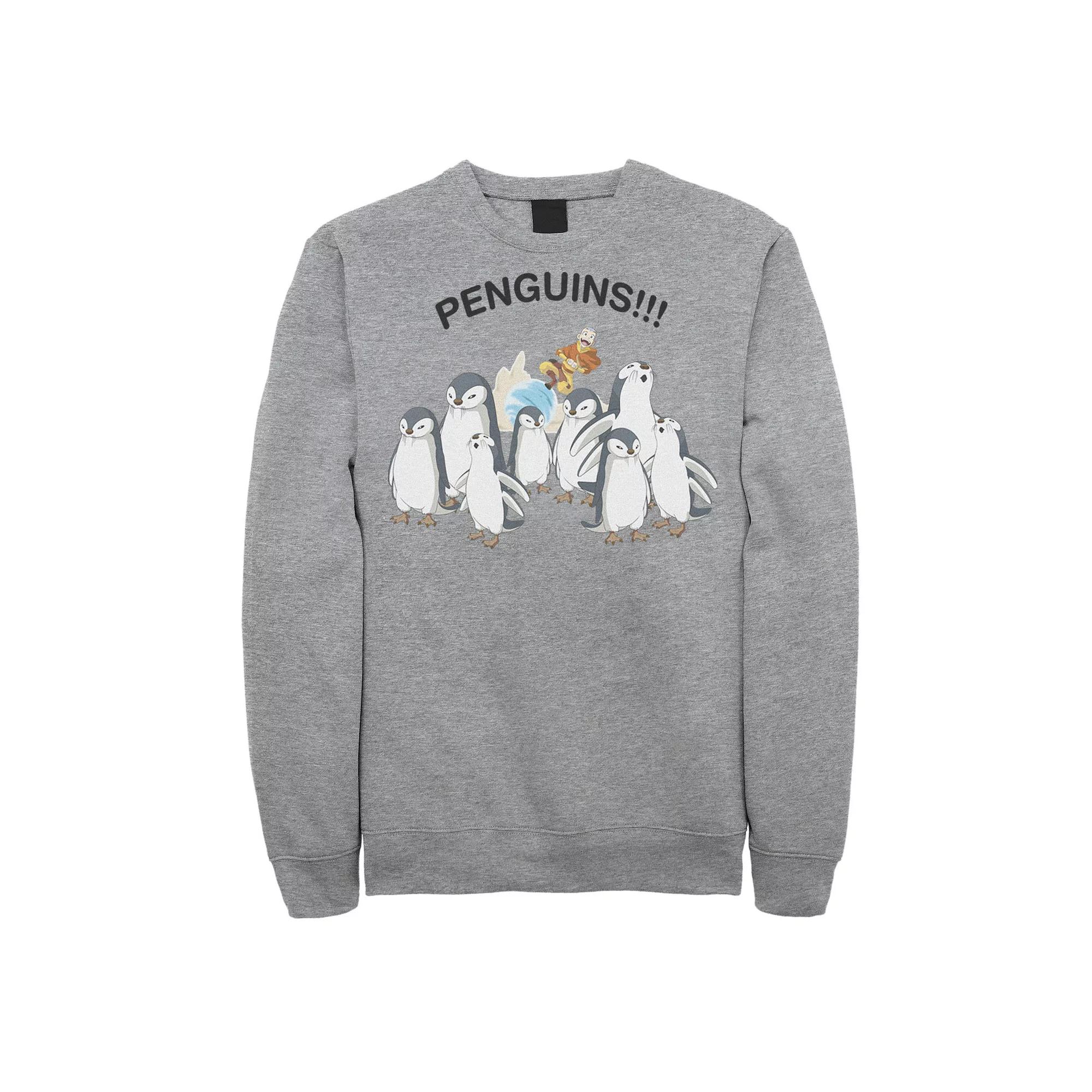 Men's Nickelodeon Avatar The Last Airbender Aang And Penguins!! Portrait Sweatshirt, Boy's,  Product Image