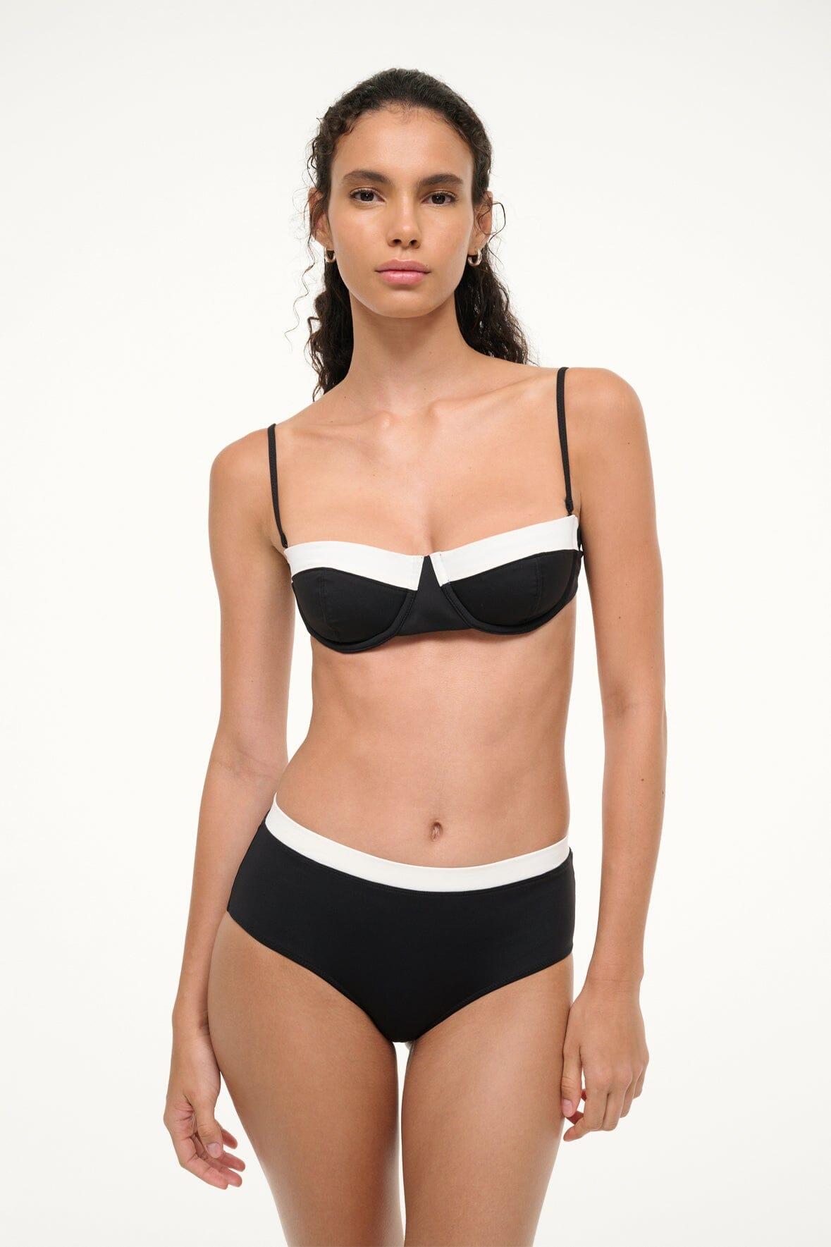 JO BALCONETTE BIKINI TOP | BLACK WHITE Product Image