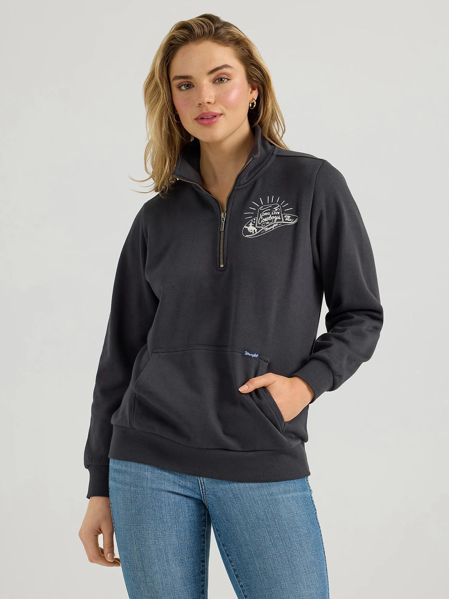 Women's Wrangler Long Live Cowboys® Quarter Zip Pullover | Women's JACKETS & OUTERWEAR | Wrangler® Product Image