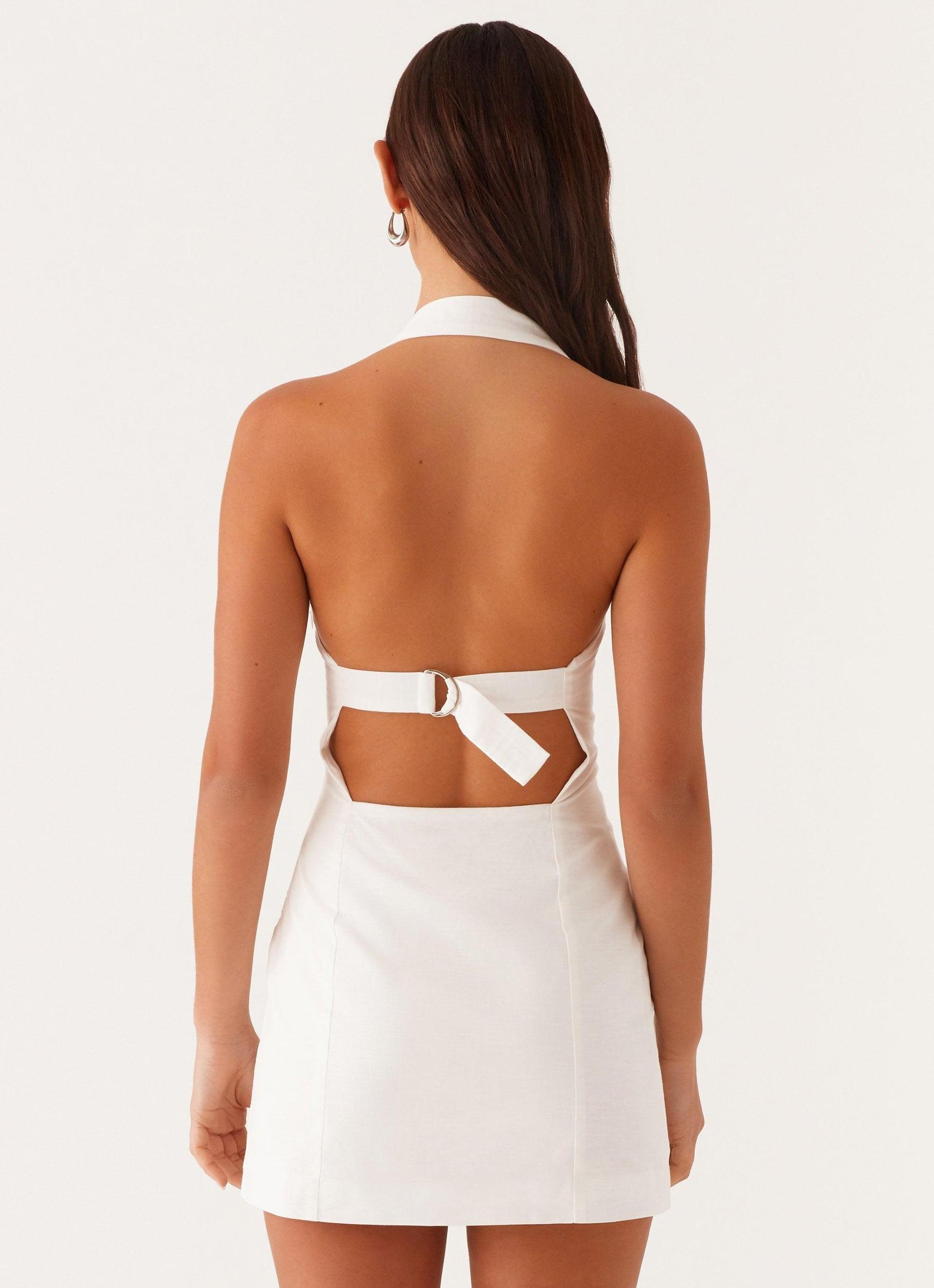 Julianna Linen Mini Dress - White Product Image